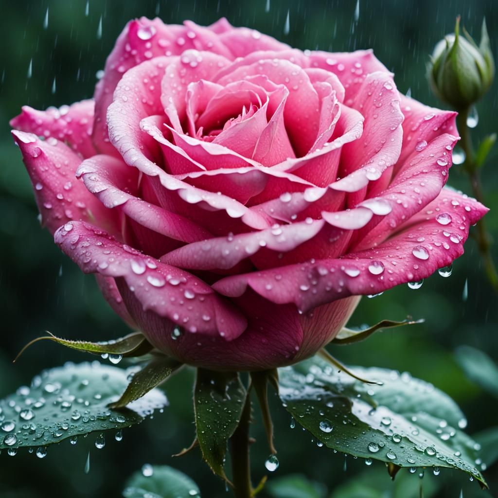 hypernaturalistic pink rose  by @Opslilla