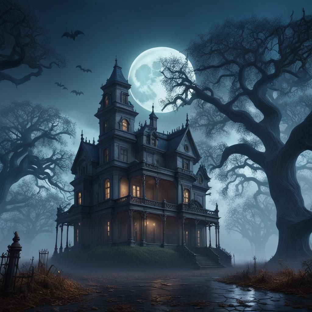 The Haunted House - AI Generated Artwork - NightCafe Creator