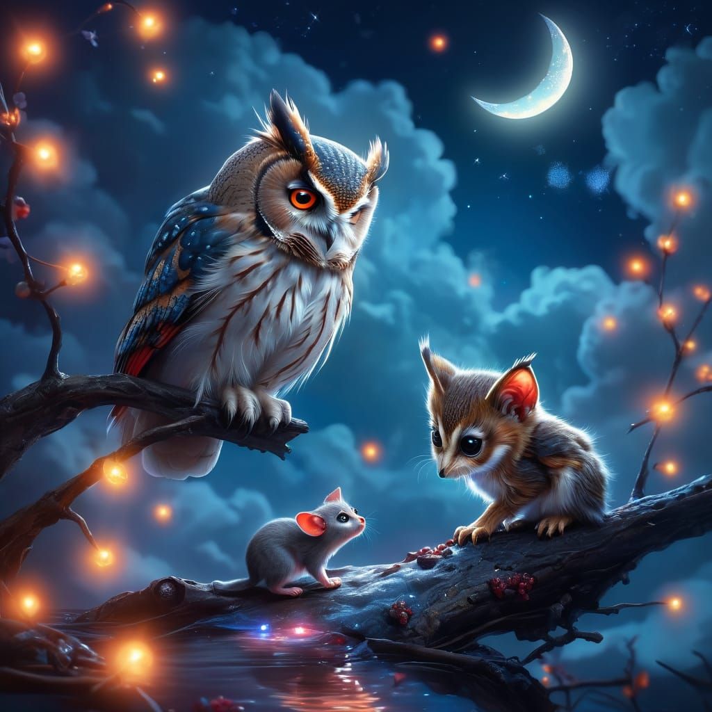 A  wise owl perched on a branch