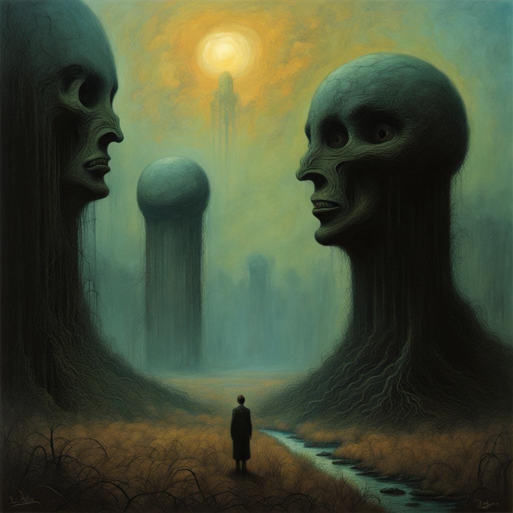 Iowa (by Zdzislaw Beksinski ) - AI Generated Artwork - NightCafe Creator