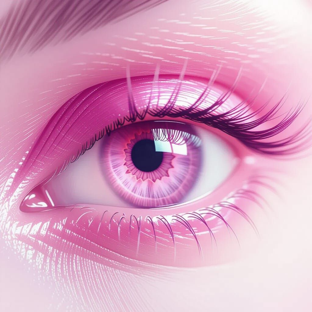 Exquisite Pink Eye Macro Detail