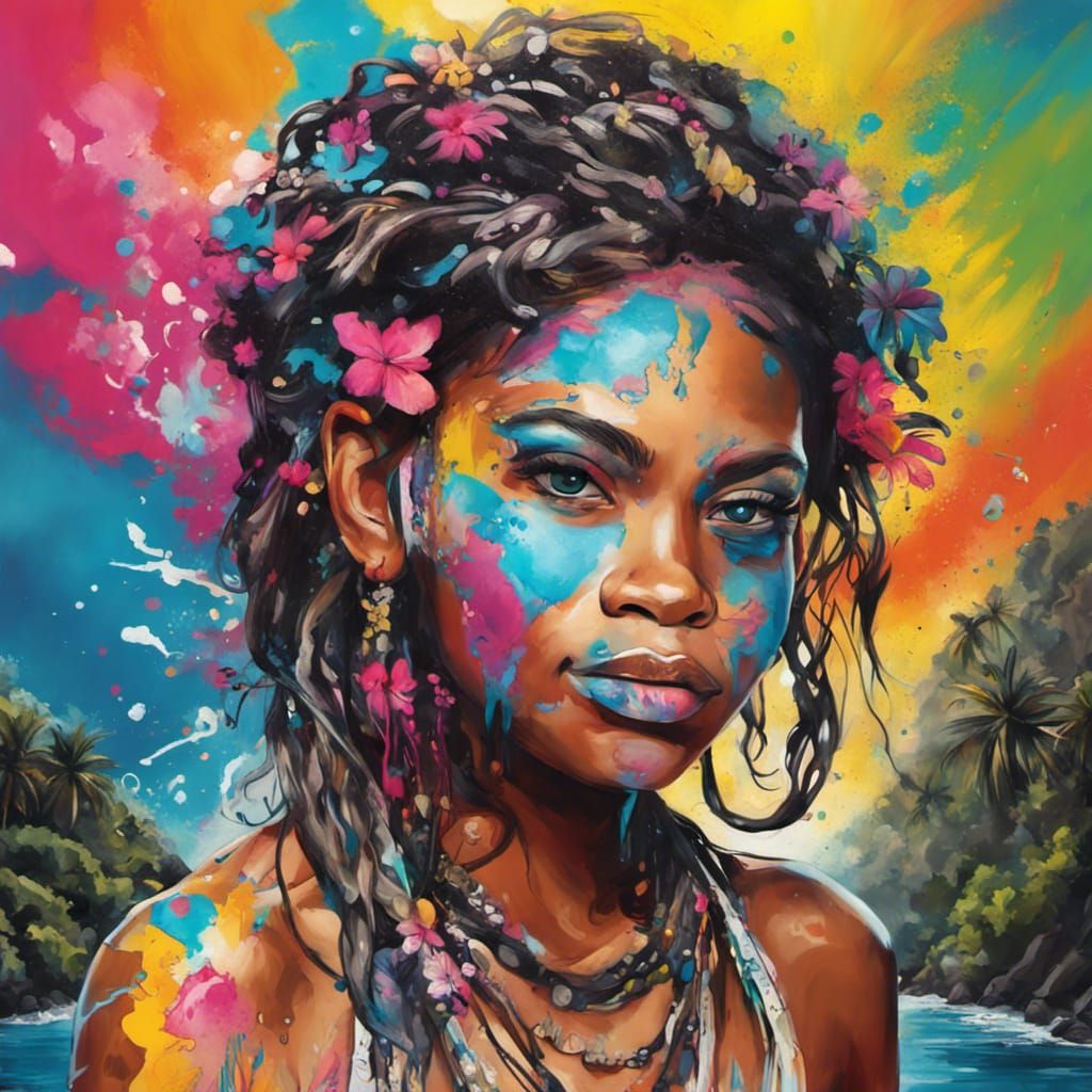 Princess Keli on the island of Kauai - AI Generated Artwork - NightCafe