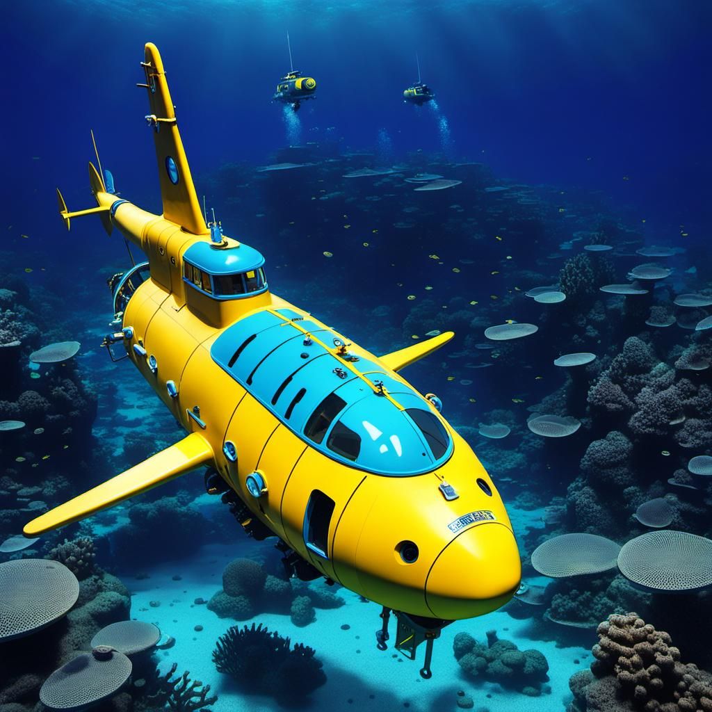 A New Futuristic Nuclear Powered Yellow Explorer Submarine