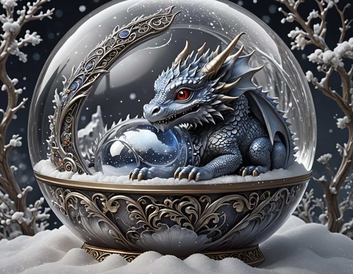 Dragon double snow globe  by @Phoebe