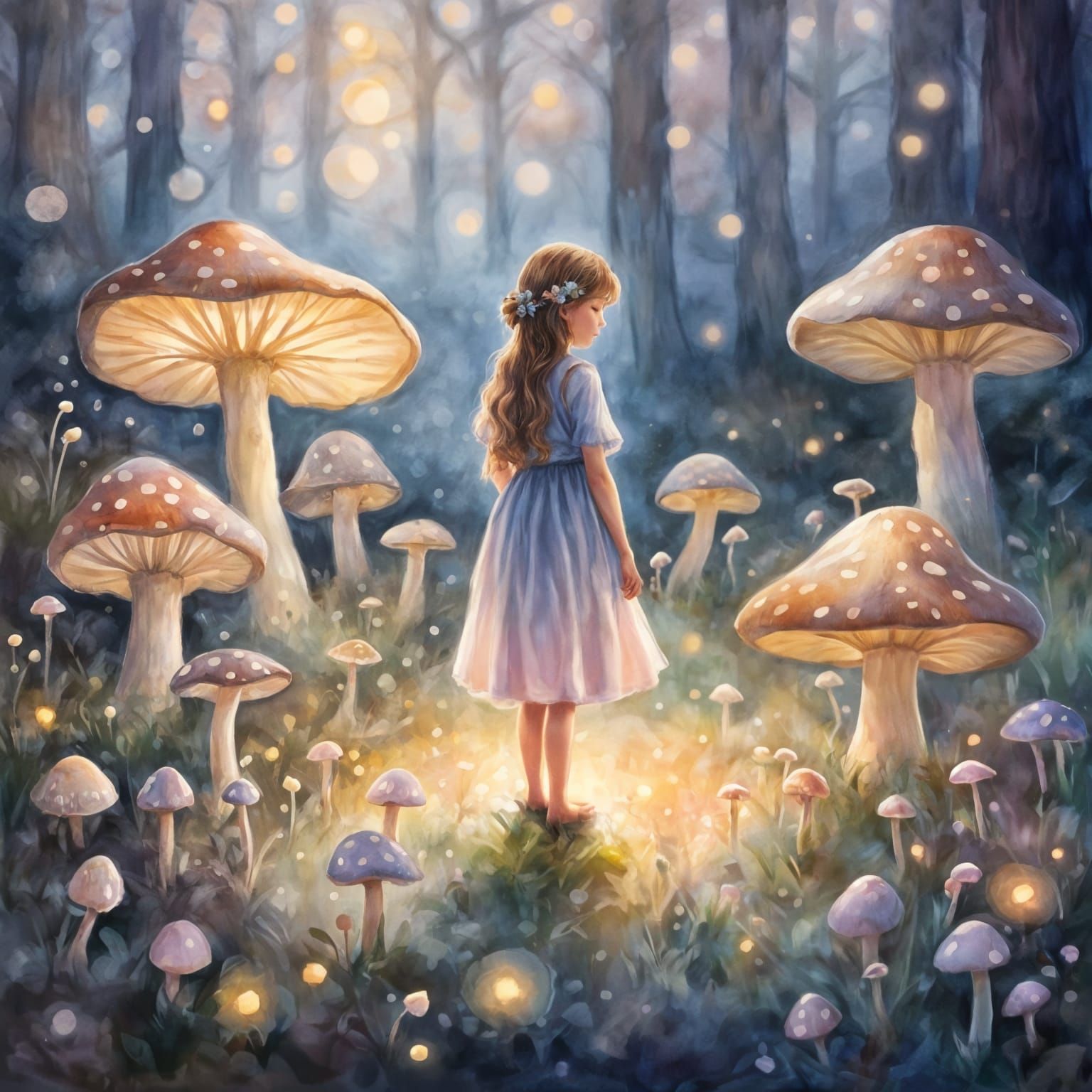 Enchanted Stroll in the Mushroom Forest