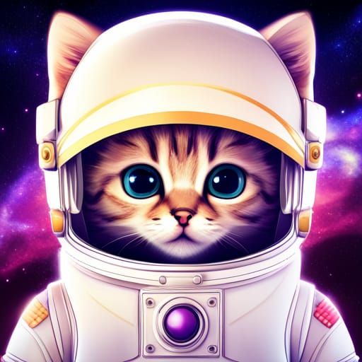 Adorable Space Kitten - AI Generated Artwork - NightCafe Creator