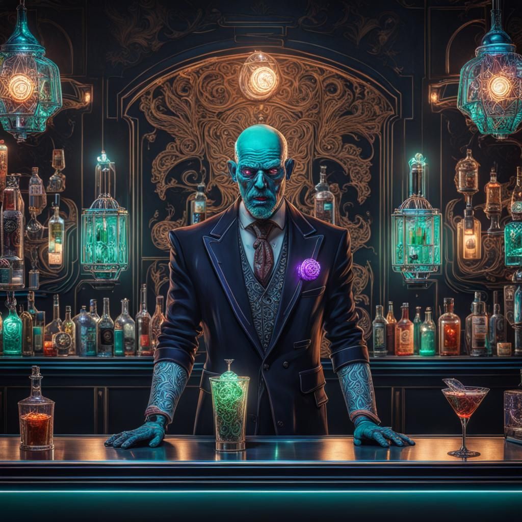 Creepy bartender  by @undefined