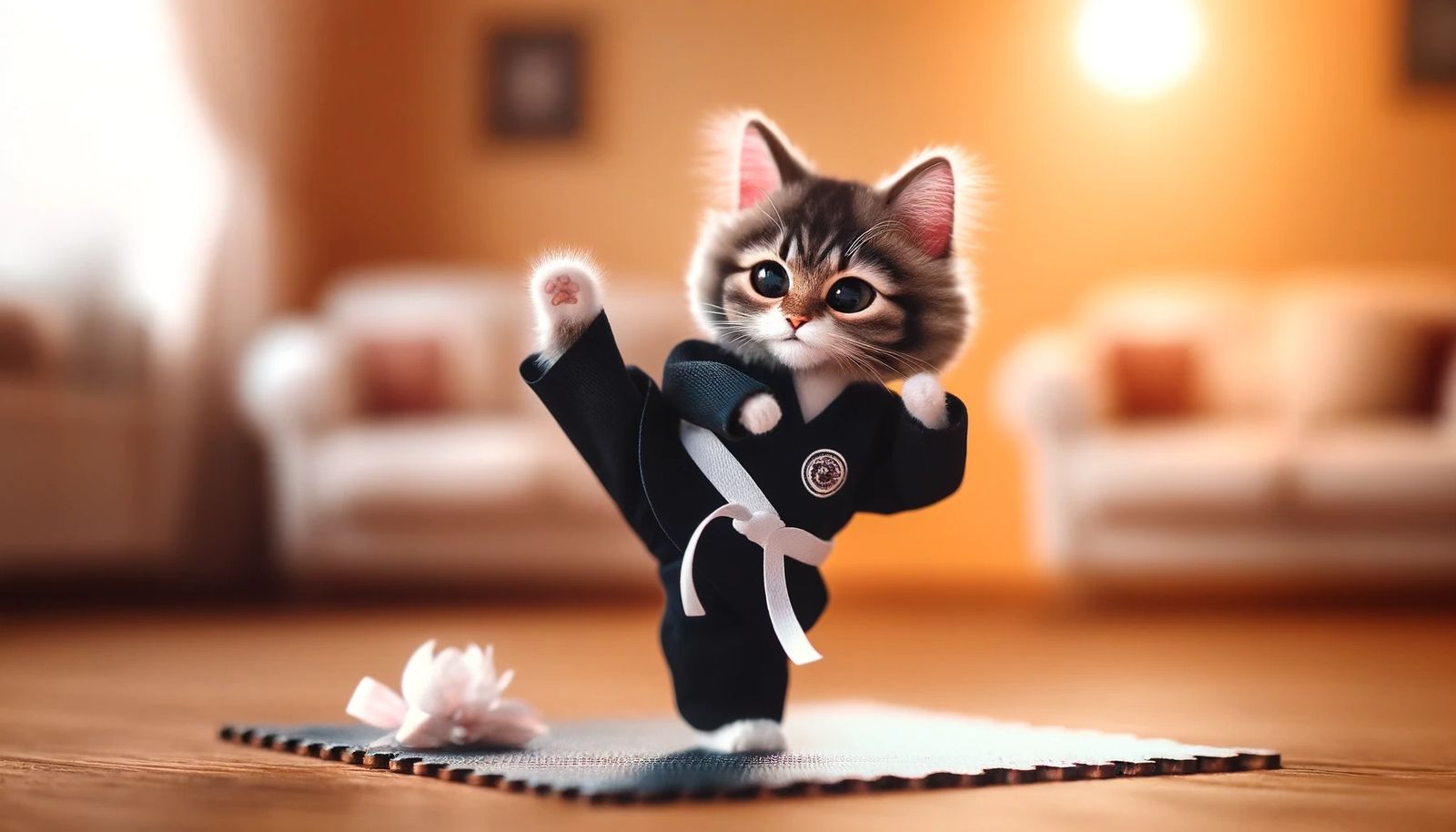 "Feline Fury: The Purrfect Taekwondo Kick