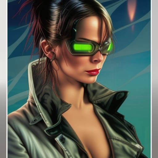 hübsche lena meyer landhut sonnt sich am strand im cyberpunk...