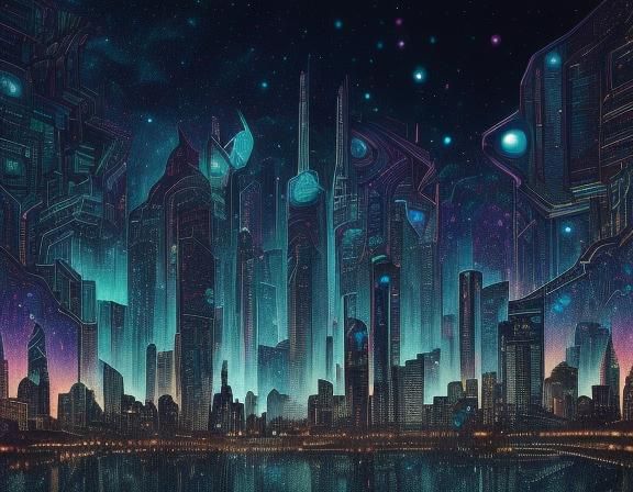 dreamscape: <lora:Big City Lights DS8:1.0> retrofuturistic metropolis city. mythical realms, magical vistas, enchanting landscapes, abstract...