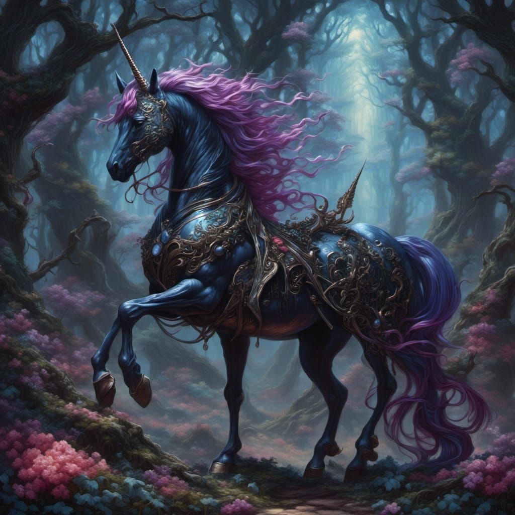 <lora:Dark Sinister:1.0> dark unicorn