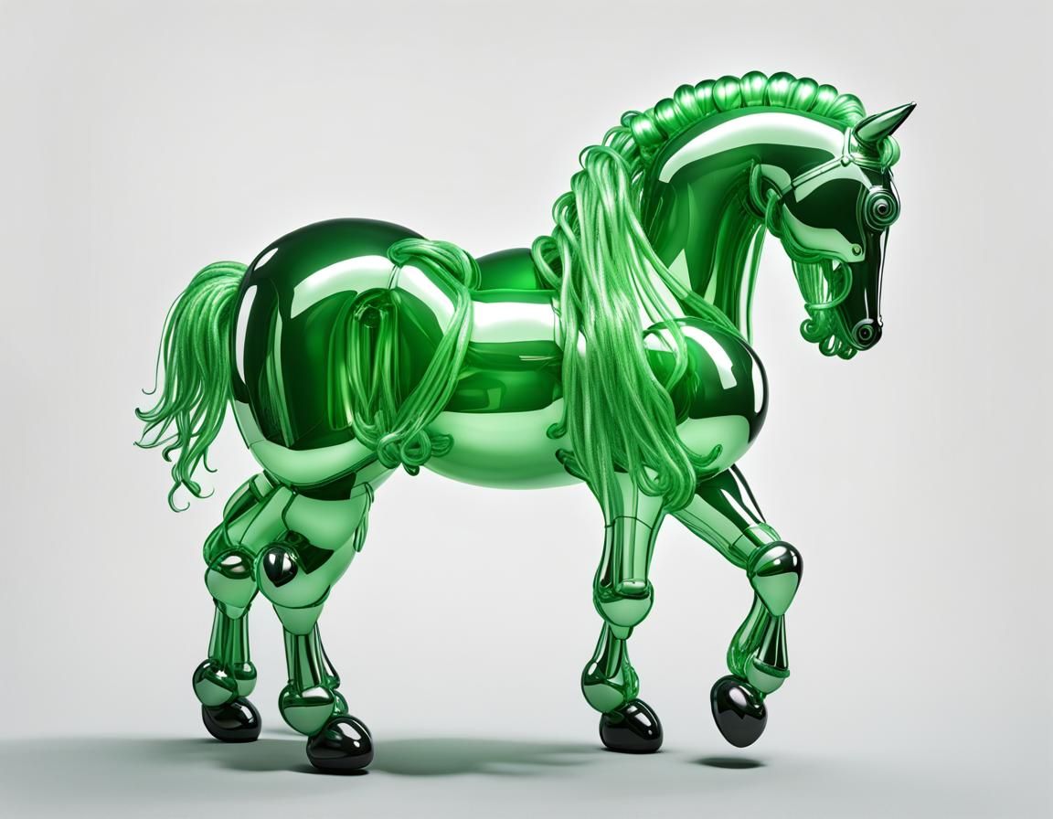 Green Transparent Legless Balloon Horse