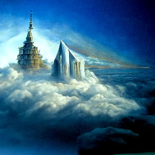Diamond palace in the clouds