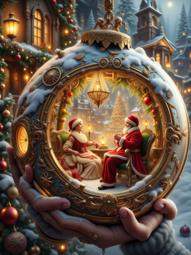 Steampunk Woman with Christmas Bauble Portal