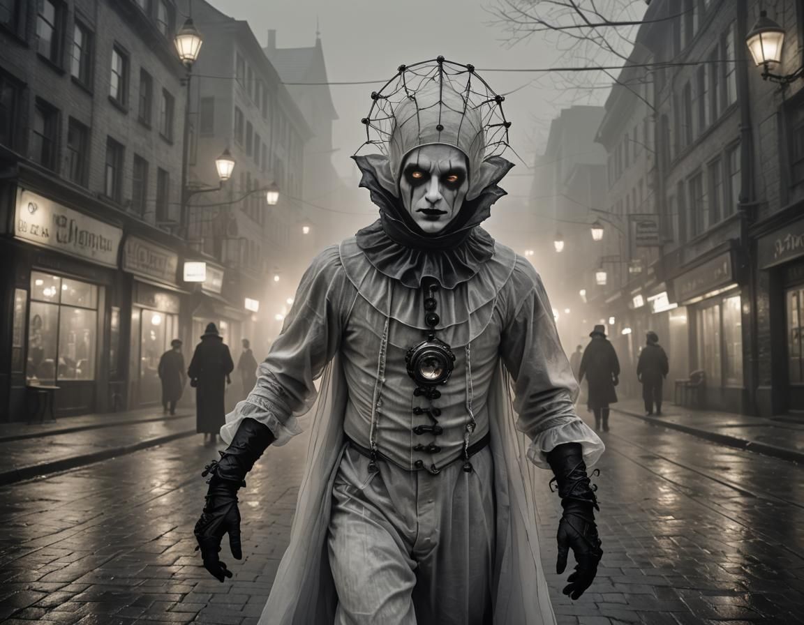performance on foggy street