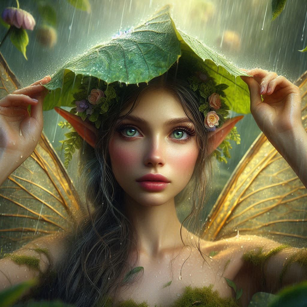 Fairy in the rain