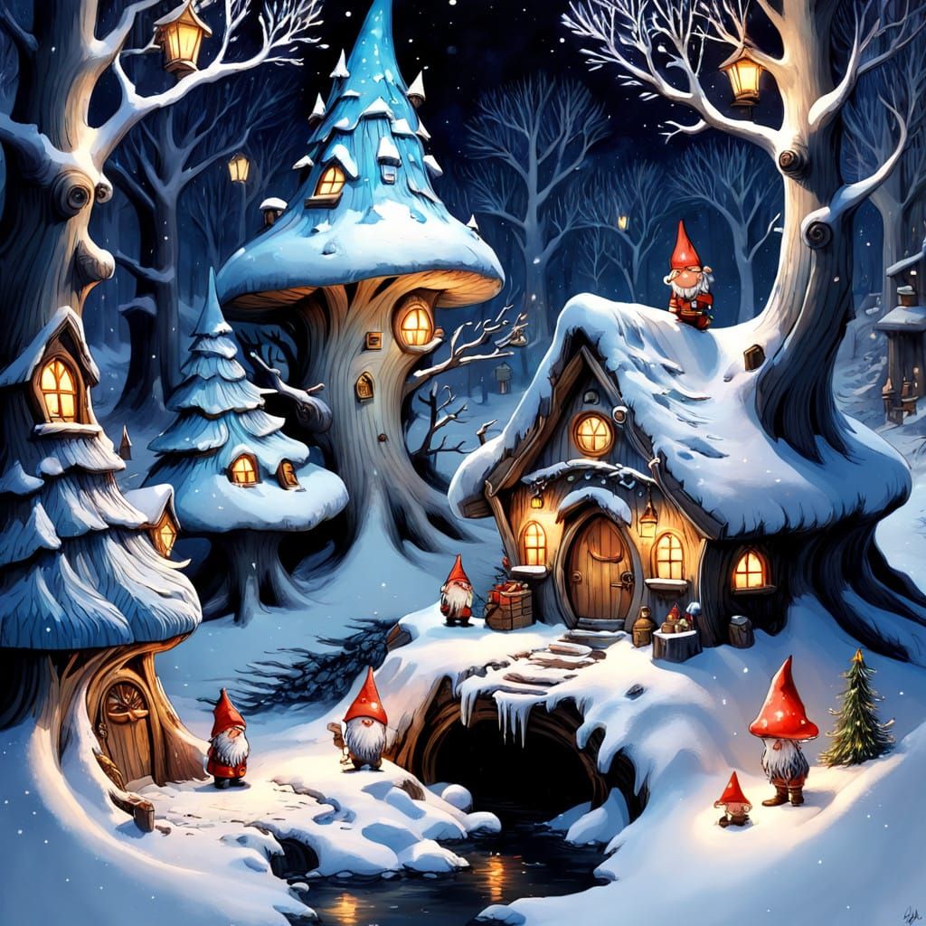 Christmas Eve in Gnomeville 🎄🎅  by @xtough 