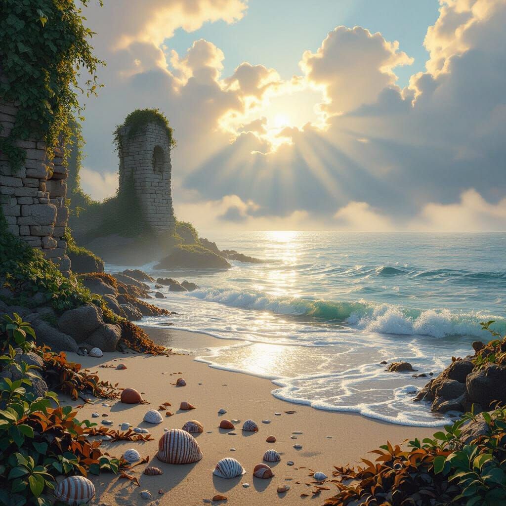 mystıcal day at the sea ruins  by @undefined