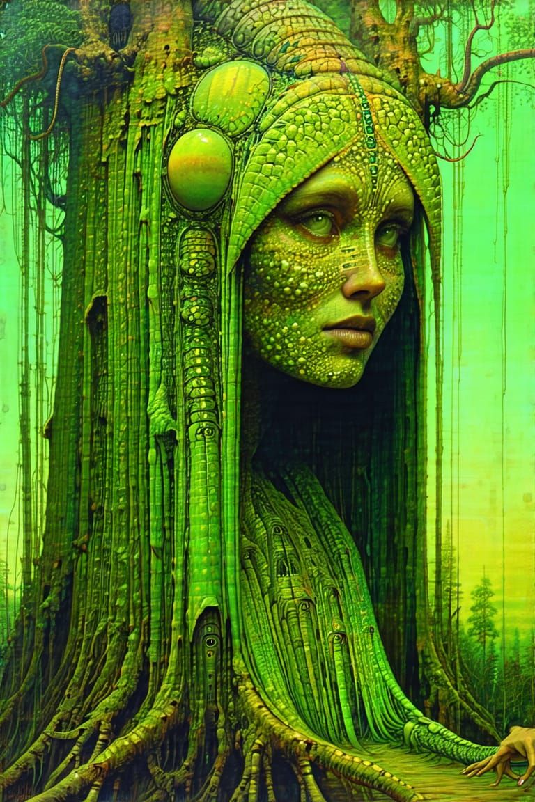 Caterpillar woman metamorphosis