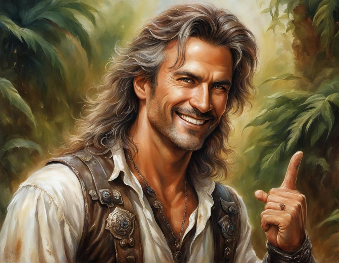 Heroic Fantasy Portrait in Vibrant Garden Setting