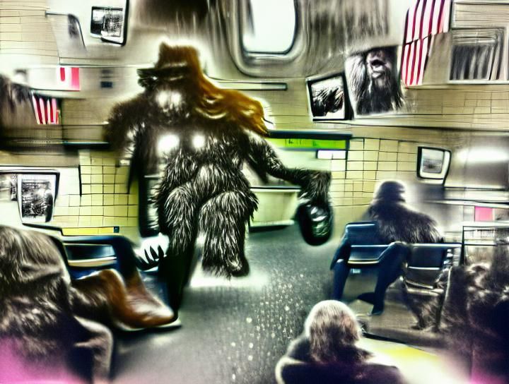 Sasquatch rides the subway. #modifiermonday