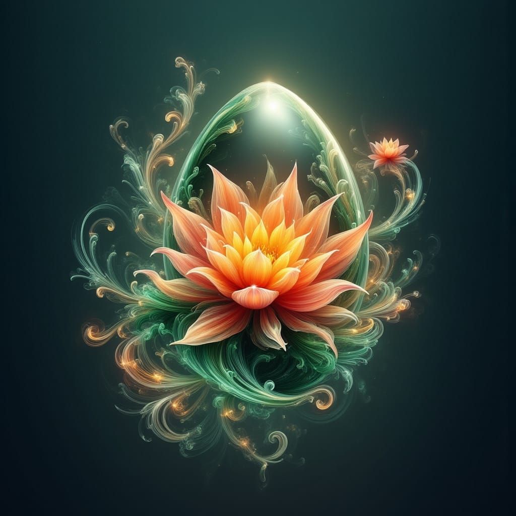 Luminous Dinosaur Egg Undersea Dreamscape