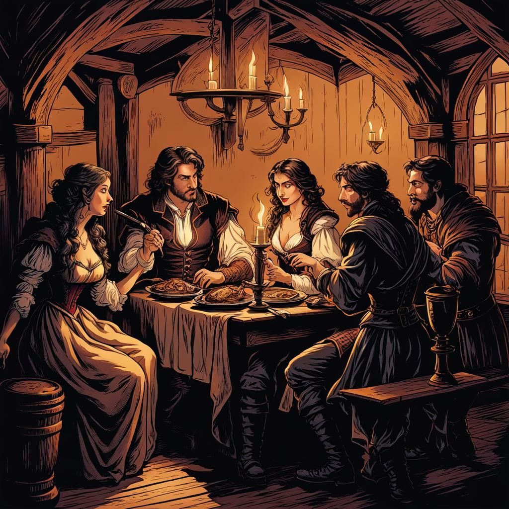 friends having dinner  by @Dim Vas