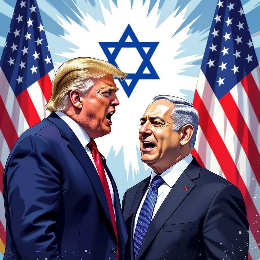 Trump Yelling at Netanyahu: Hyperrealistic Concept Art