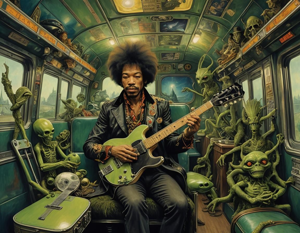 Jimi Hendrix arrives on Earth (and plays right handed)