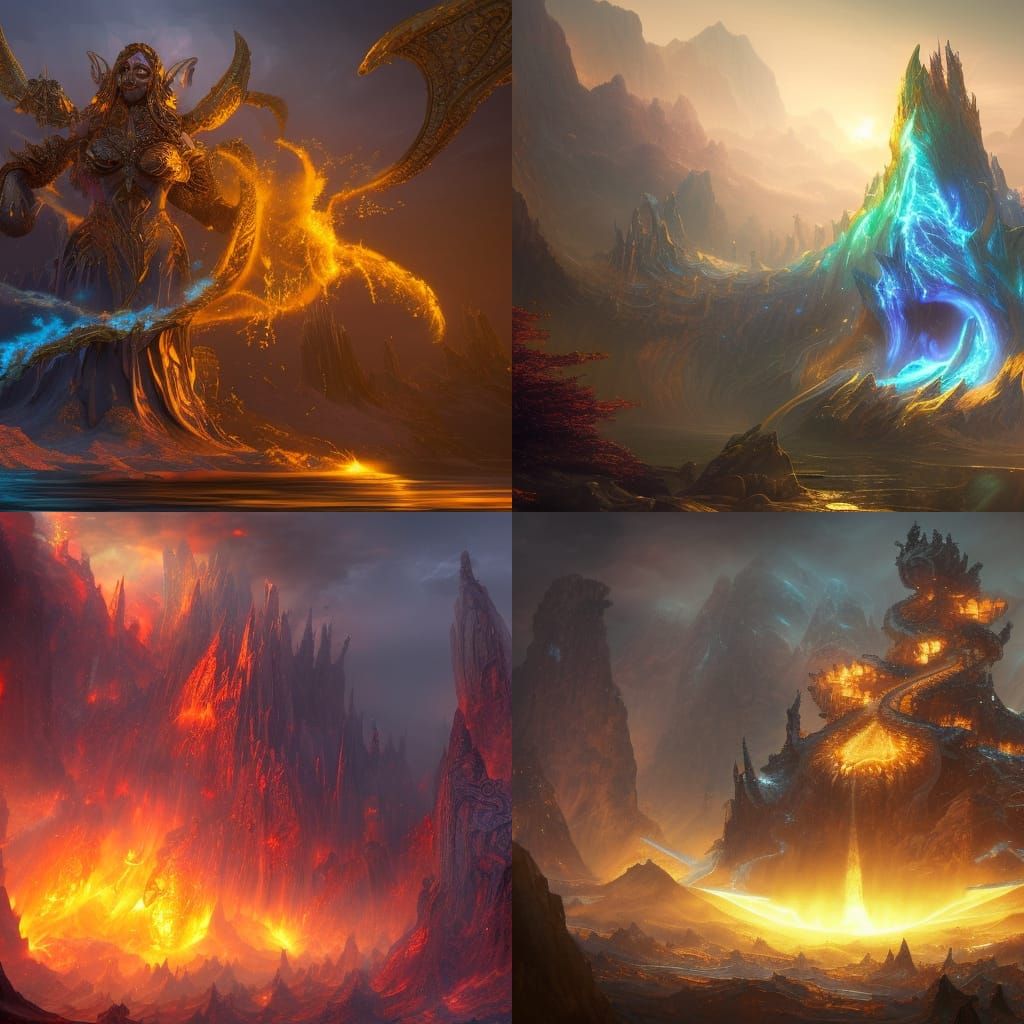 Legendary Elemental Deities - AI Generated Artwork - NightCafe Creator