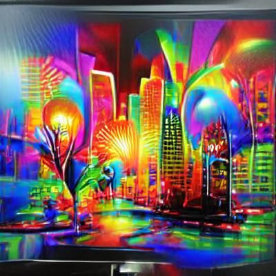New World 8K 3D acrylic art flickering light film noir colou...