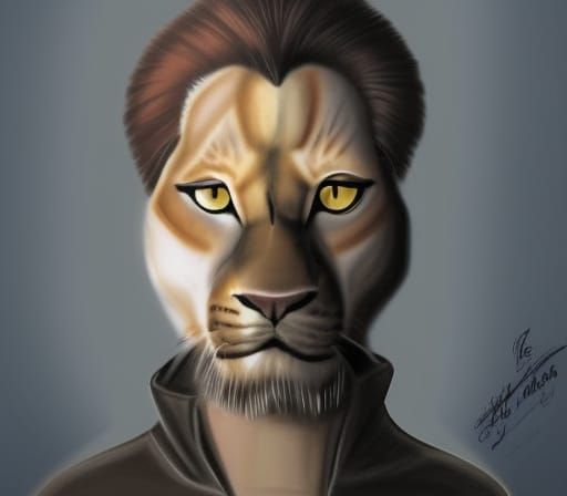 Man and lion fusion