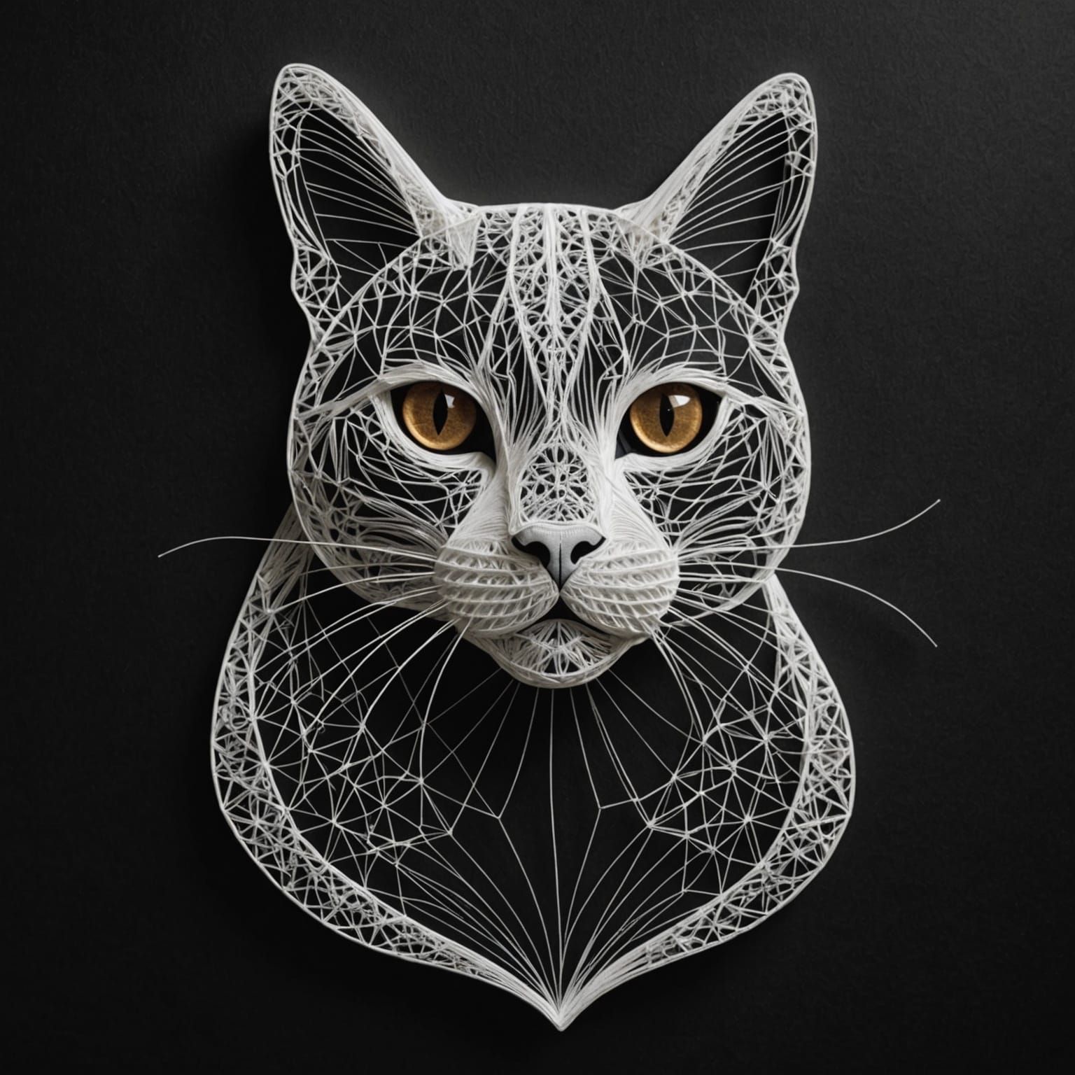 String art representation of a cat.  by @Jarveyboy