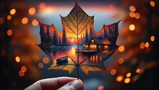 Landscape on a leaf