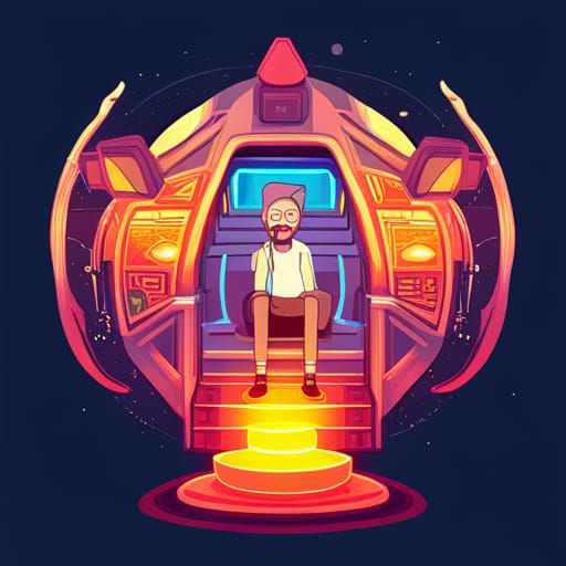 Craft a unique and abstract digital artwork that features Rick and