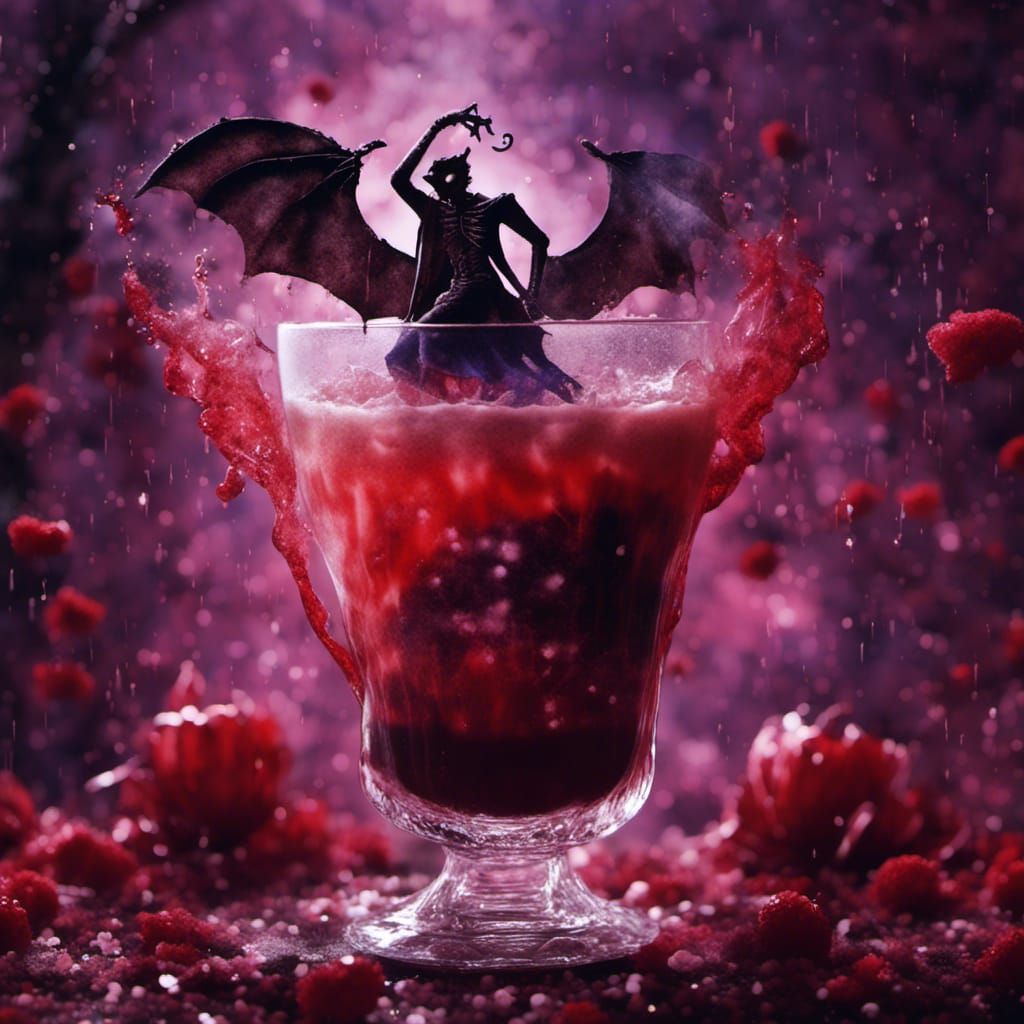  <lora:Hot Cocoa:1.0> vampire in a drink