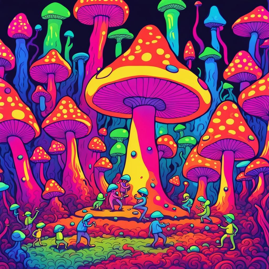 Mushroom People - AI Generated Artwork - NightCafe Creator