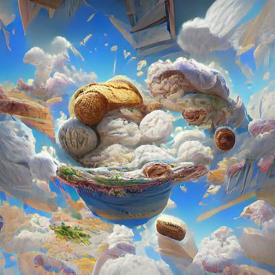 sky was a bread roll soaking in a milk bowl