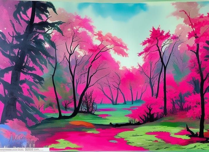 Pink trees