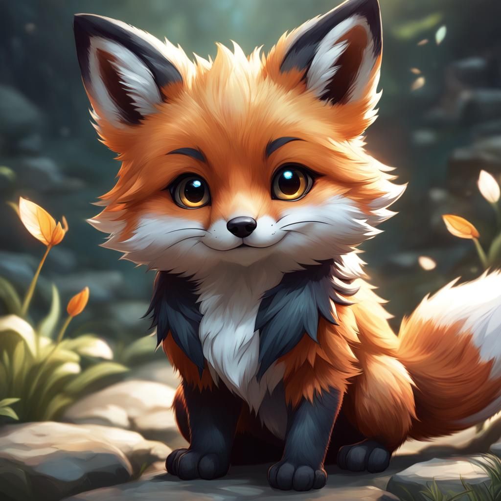 Chibi baby fox  by @Cute dog