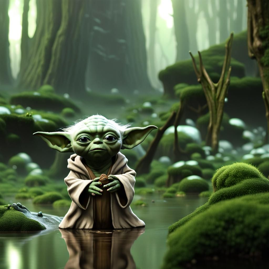 Yoda in Dagobah. - AI Generated Artwork - NightCafe Creator