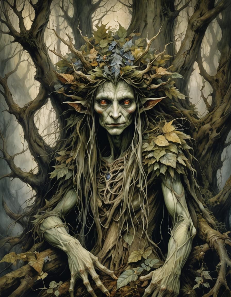creepy painting dryads Brian Froud  by @Eeeeee-B
