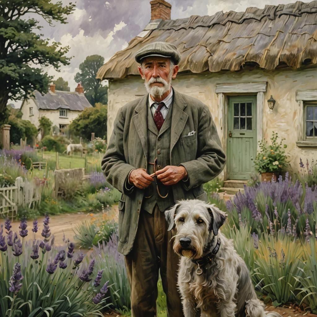 Farmer and his dog  by @undefined