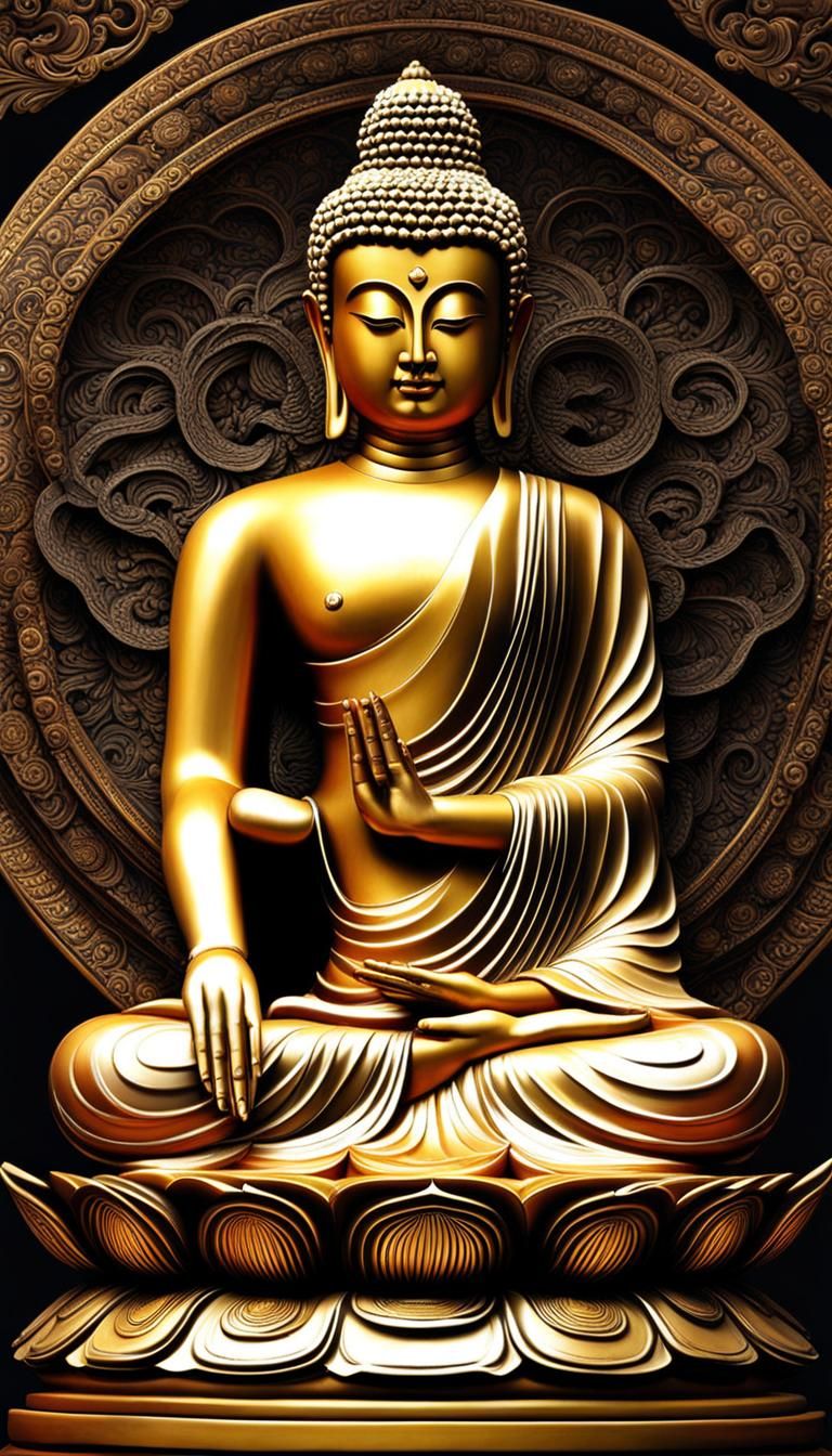 (Buddha during modern times exploring the world acquiring in...