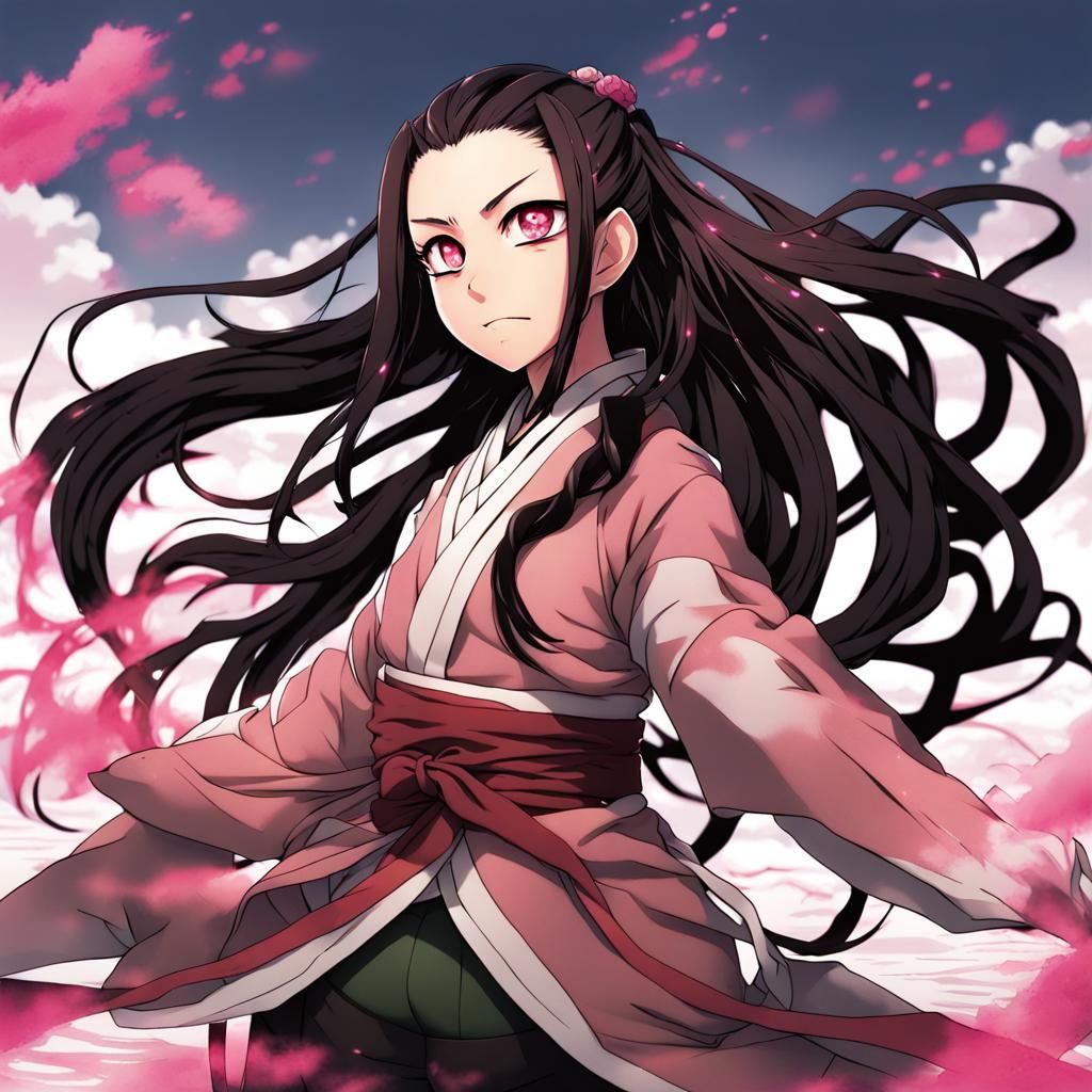 An anime piece of Nezuko from Demon Slayer - AI Generated Artwork -  NightCafe Creator