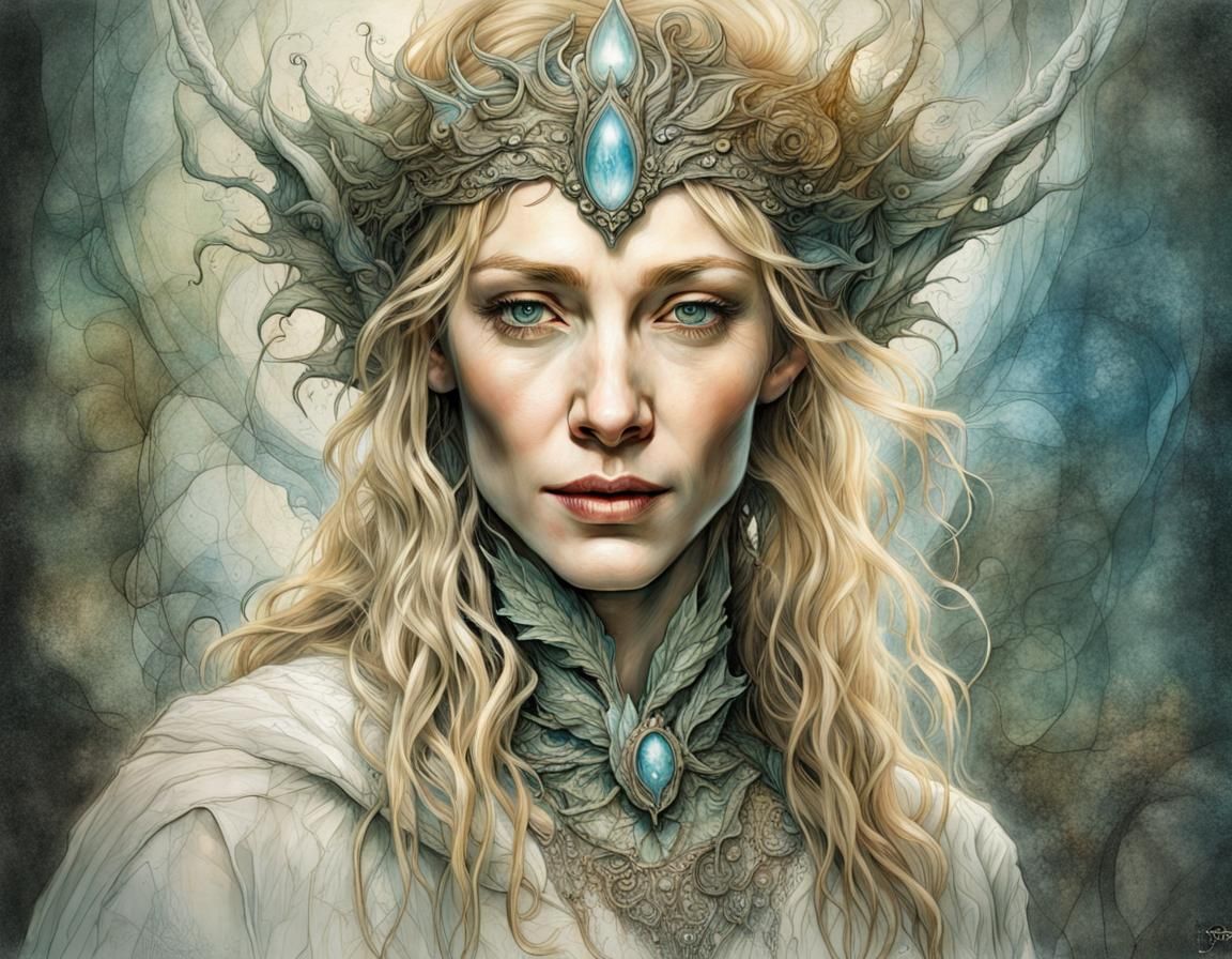 Cate Blanchett As Galadriel From Lord Of The Rings By Jean Baptiste Monge And Norman Rockwell 5545