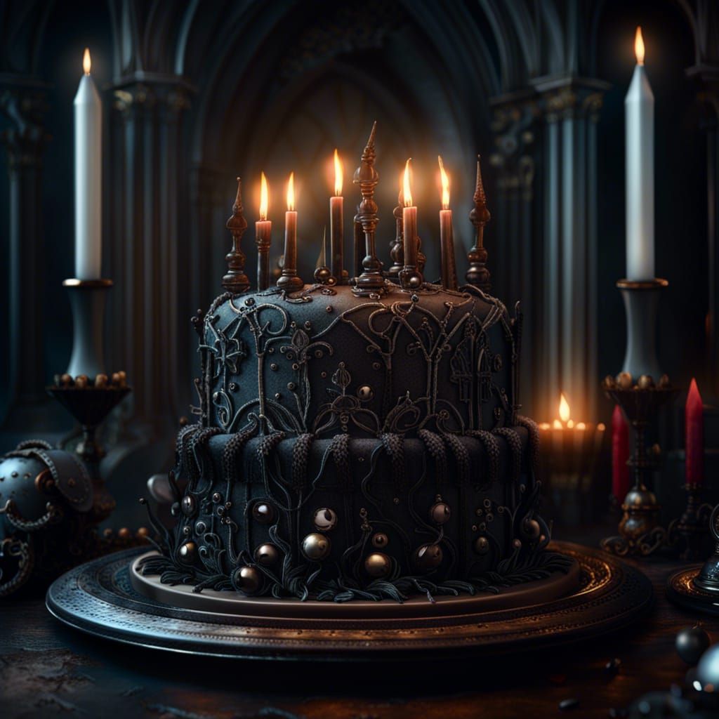 Addams birthday cake  by @Night0wl