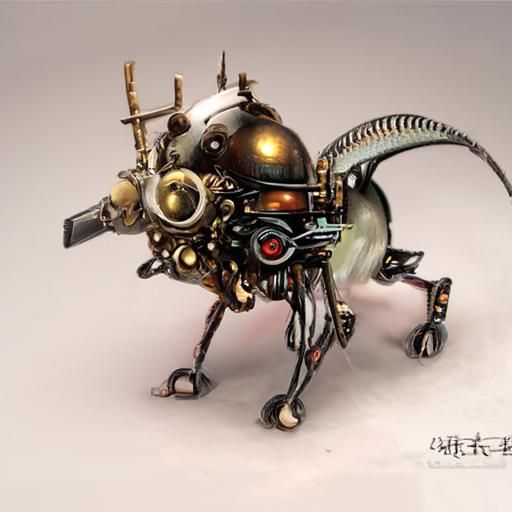 Clockwork Zoo, clockwork animal, 003 modifiermonday AI Generated