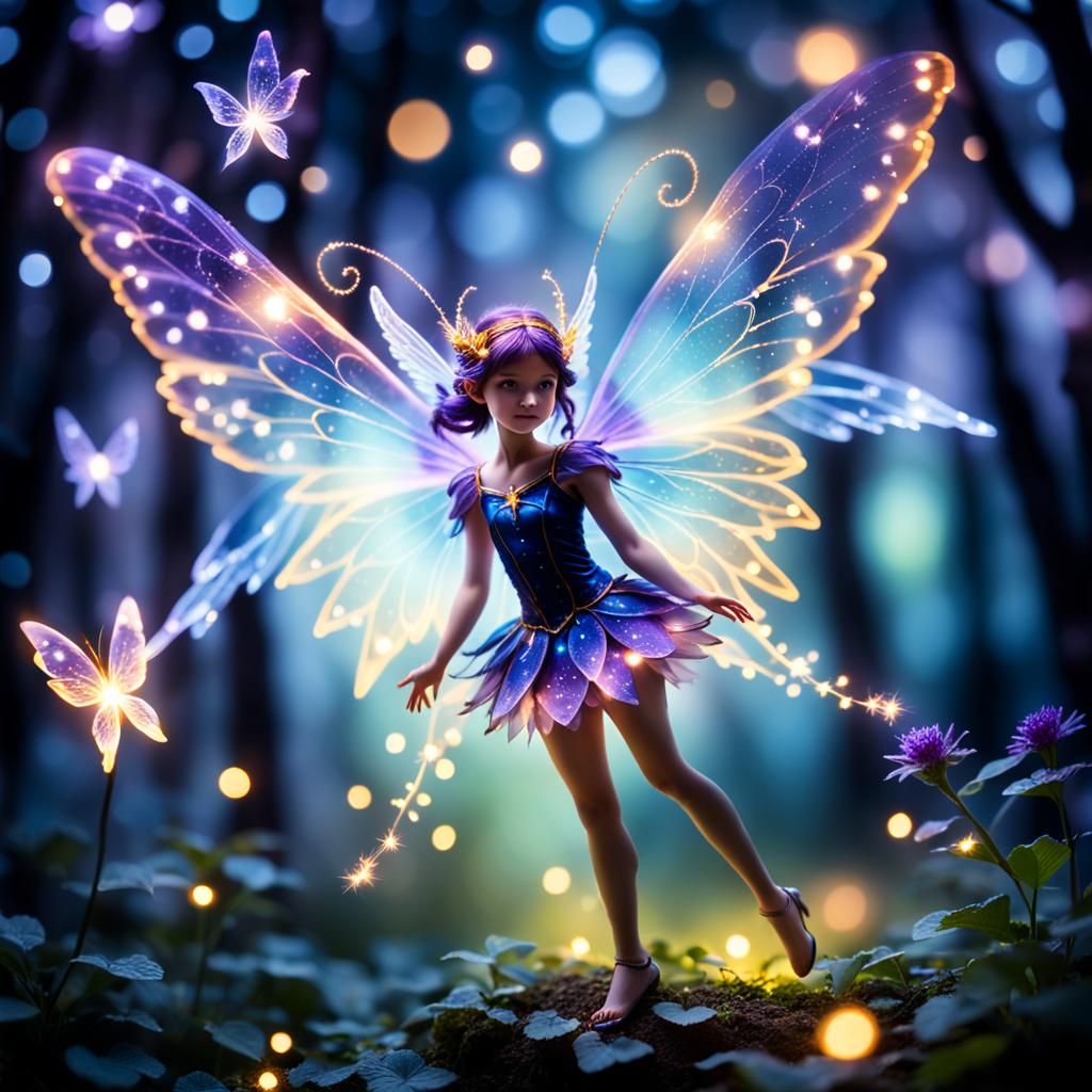 Magical Winged Fairy in Kirlian Light
