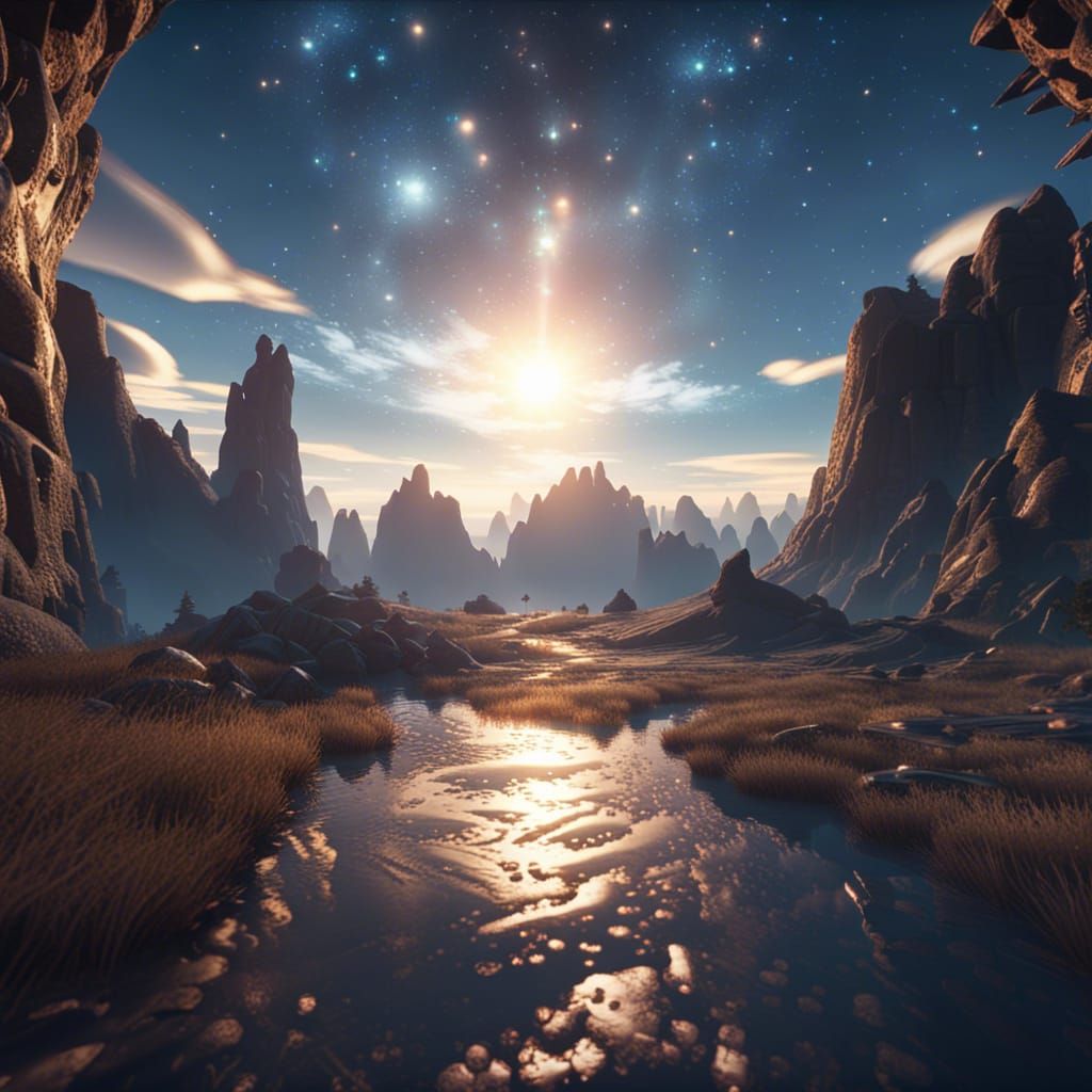 shining star beautiful view sky 9k 3D Game Cinematic Feel, Epic 3D  Videogame Graphics, Intricately Detailed, 8K Resolution, Dynamic  Lighting... - AI Generated Artwork - NightCafe Creator